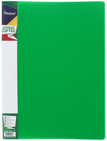 Папка-скоросшиватель пластиковая с пружиной Forpus, толщина пластика 0,5 мм, зеленая