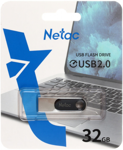 Флеш-накопитель Netac U278 (2.0), 32 Gb, корпус серебристый с черным Флеш-накопитель Netac U278 (2.0), 32 Gb, корпус серебристый с черным