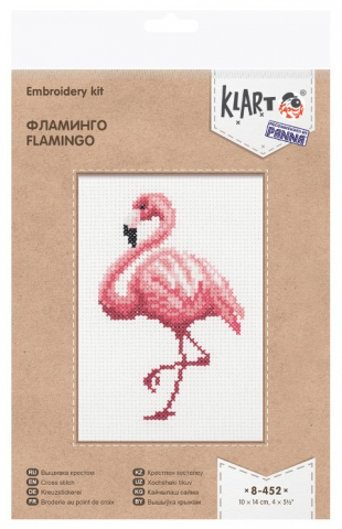 Набор для вышивания крестиком Klart, 10*14 см, «Фламинго», 14+
