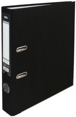 Папка-регистратор Deli с односторонним ПВХ-покрытием корешок 50 мм, черный