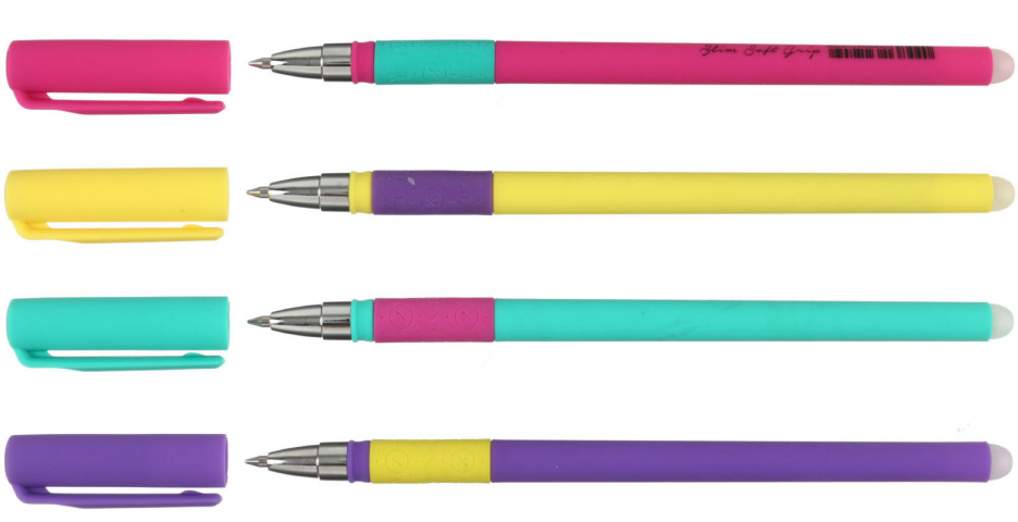 Ручка гелевая Lorex Slim Soft Grip «Пиши-стирай» Neon, корпус ассорти, стержень синий