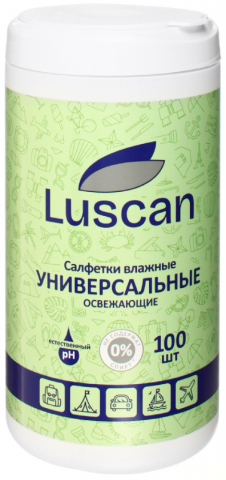 Салфетки влажные Luscan 100 шт., универсальные, в тубе Салфетки влажные Luscan 100 шт., универсальные, в тубе