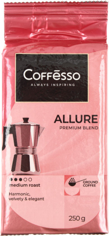 Кофе молотый Coffesso Allure, 250 г, среднеобжаренный