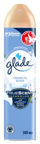 Освежитель воздуха Glade , 300 мл, «Свежесть белья» Освежитель воздуха Glade , 300 мл, «Свежесть белья»