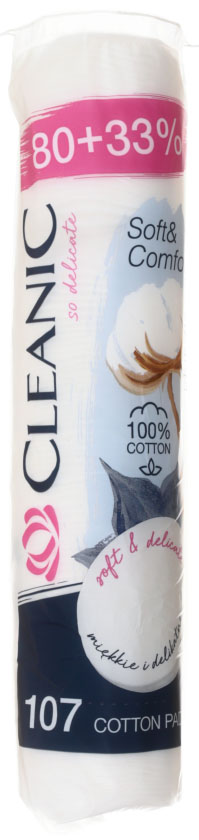 Диски ватные Cleanic Soft&Comfort, 80 шт+33%