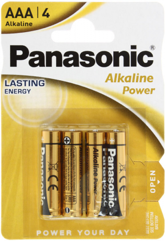 Батарейки щелочные Panasonic Alkaline Power AAA, LR03, 1.5V, 4 шт.