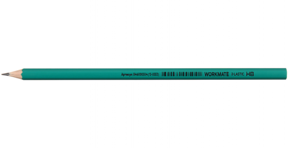 Карандаш чернографитный Workmate E-Lastic твердость грифеля ТМ, корпус зеленый