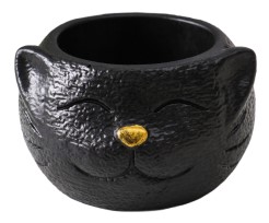 Подставка для мелочей гипсовая Sima-Land, 6*9,5*10 см, «Кот», чёрная