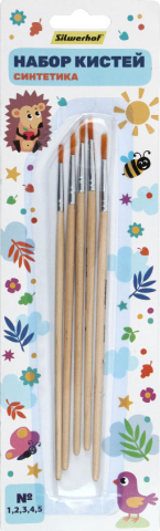 Набор кистей для рисования «Синтетика» Silwerhof «Веселые друзья», 5 шт. Набор кистей для рисования «Синтетика» Silwerhof «Веселые друзья», 5 шт.