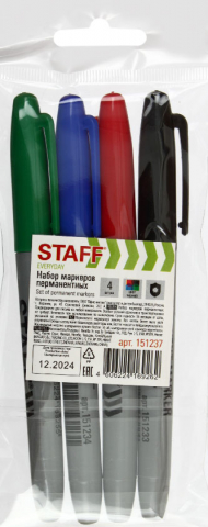 Набор маркеров перманентных Staff Everyday, 4 цвета