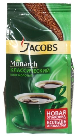Кофе натуральный молотый Jacobs Monarch, 230 г, «Классический», среднеобжаренный Кофе натуральный молотый Jacobs Monarch, 230 г, «Классический», среднеобжаренный