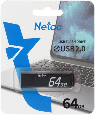 Флэш-накопитель Netac U351 (2.0), 64 Gb, корпус черный Флэш-накопитель Netac U351 (2.0), 64 Gb, корпус черный