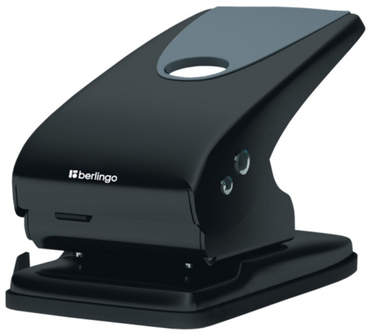 Дырокол Berlingo Office Soft 210×110 мм, 65 л., черный