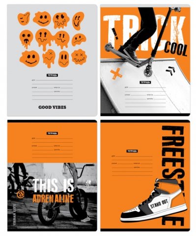 Тетрадь школьная А5, 18 л. на скобе BG Urban Life, 163*205 мм, клетка, ассорти