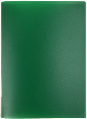 Папка пластиковая на 100 файлов Brauberg Office, толщина пластика 0,8 мм, зеленая
