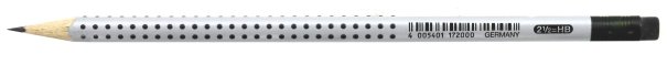 Карандаш чернографитный Faber-Castell Grip 2001 твердость грифеля ТМ, с ластиком, корпус серебристый