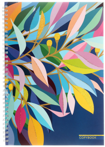 Тетрадь общая А4, 96 л. на гребне «Яркие листья», 200*290 мм, клетка