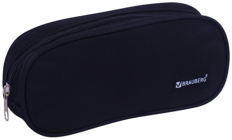 Пенал-косметичка Brauberg Oblong 220×90×50 мм, Black