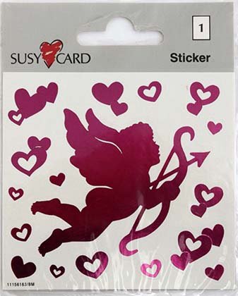 Наклейки детские Susy Card, 8*7,5 см, 2 л., «Купидон»
