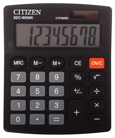 Калькулятор 8-разрядный Citizen SDC-805NR компактный, черный