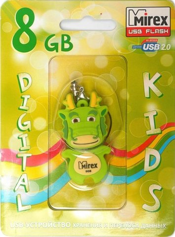 Флэш-накопитель Mirex Kids, 8Gb, «Дракон», корпус зеленый