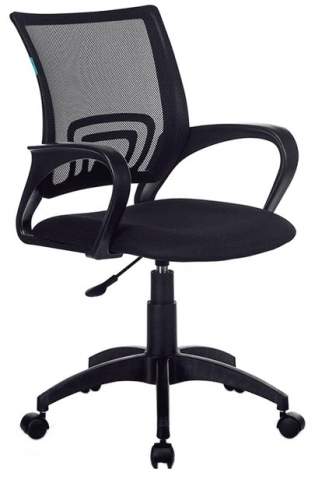 Кресло офисное «Бюрократ» для персонала (пластиковая крестовина), спинка — сетка черная TW-01, сиденье — ткань черная TW-11 Кресло офисное «Бюрократ» для персонала (пластиковая крестовина), спинка — сетка черная TW-01, сиденье — ткань черная TW-11