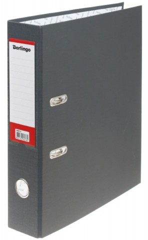 Папка-регистратор Berlingo Standart c односторонним бумвиниловым покрытием, корешок 70 мм, серый 