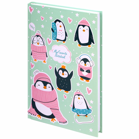 Книжка записная Brauberg Kids (А5) 134×206 мм, 80 л., клетка, «Пингвинчики»