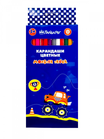 Карандаши цветные «ПандаРог. Гонка», 24 цвета, длина 175 мм