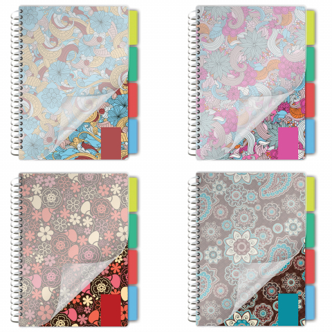 Блокнот-тетрадь на гребне с разделителями Brauberg 170×215 мм, 150 л., клетка, Foxy Lady, ассорти