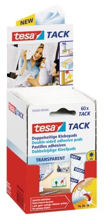 Накладки клейкие Tesa Tack, 60 шт. в упаковке, прозрачные