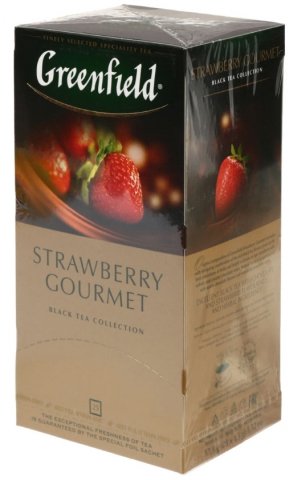 Чай Greenfield пакетированный, 50 г, 25 пакетиков, Strawberry Gourmet, чай черный с ароматом шоколада и клубники