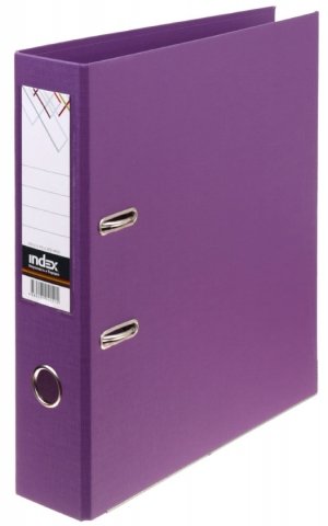 Папка-регистратор Index с двусторонним ПВХ-покрытием, корешок 70 мм, фиолетовый 