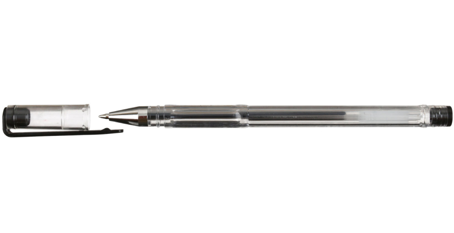 Ручка гелевая Attache Omega корпус прозрачный, стержень черный