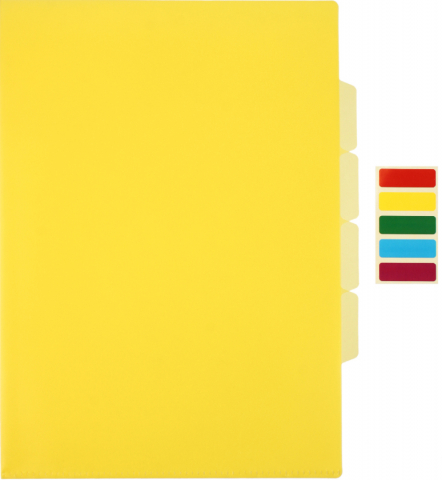 Папка-уголок пластиковая с 3 отделениями «Бюрократ» А4+ толщина пластика 0,15 мм, желтая Папка-уголок пластиковая с 3 отделениями «Бюрократ» А4+ толщина пластика 0,15 мм, желтая