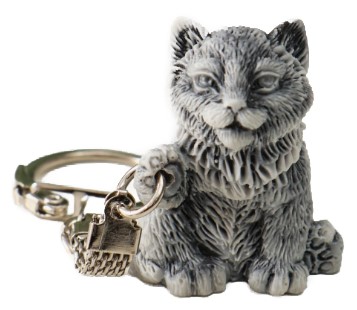 Брелок из мраморной крошки Sima-Land, 3,5 см, «Котенок с поднятой лапкой маленький»