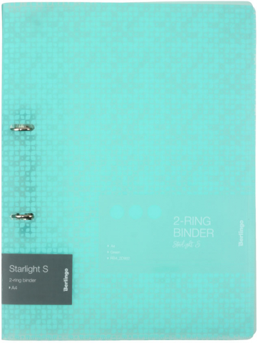 Папка пластиковая на 2-х кольцах Berlingo Starlight S, толщина пластика 0,6 мм, зеленая с рисунком