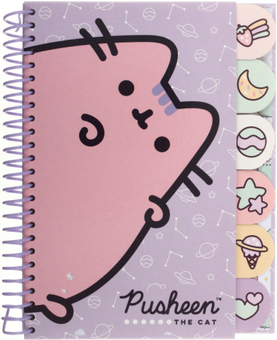 Блокнот на гребне с разделителями Pusheen, 165*215 мм, 60 л., линия Блокнот на гребне с разделителями Pusheen, 165*215 мм, 60 л., линия