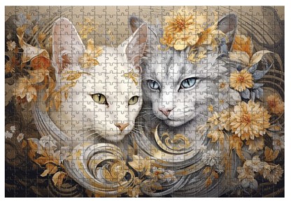 Пазлы детские Sima-Land, 33*48 см, 500 элементов, «Кошачий мир»