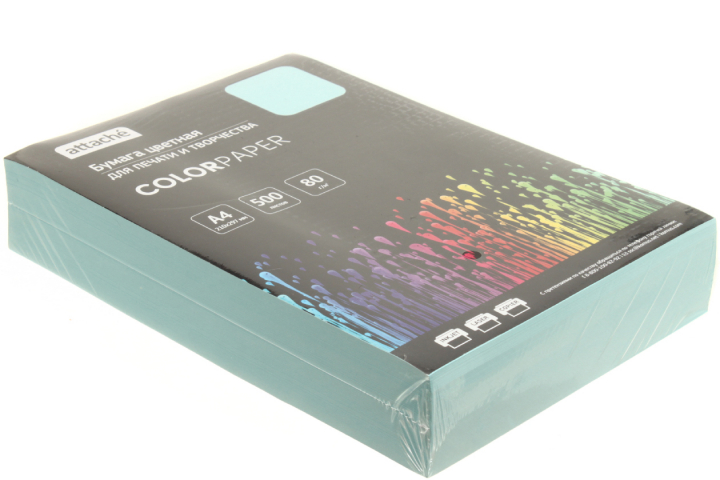 Бумага офисная цветная Attache (пастель) А4 (210×297 мм), 80 г/м², 500 л., голубая