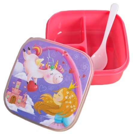 Ланч-бокс для продуктов с ложкой Sima-Land, 14,5*6 см, 400 мл, «Единорог»