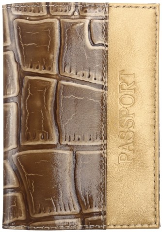 Обложка для паспорта «Кинг» 4334, 95*135 мм, рифленая коричневая