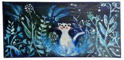 Картина «Кот в траве» (Броздецкая Е.П.), 20*40 см, холст, акрил Картина «Кот в траве» (Броздецкая Е.П.), 20*40 см, холст, акрил
