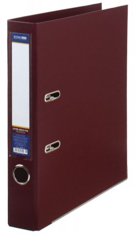 Папка-регистратор Lux Economix с двусторонним ПВХ-покрытием, корешок 50 мм, бордовый