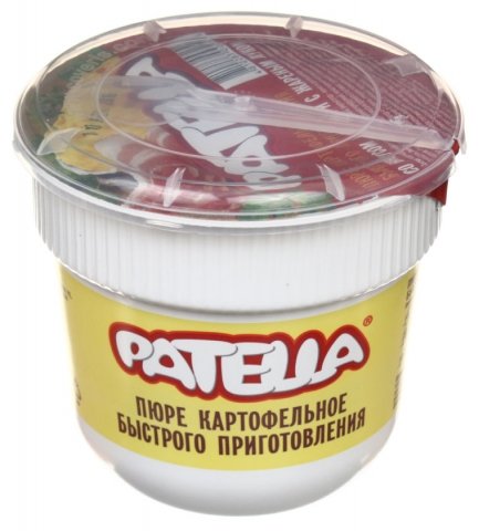 Пюре картофельное Patella, 40 г, со вкусом бекона и жареного лука 
