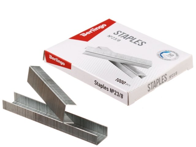 Скобы для степлеров Berlingo №23/8, 1000 шт.