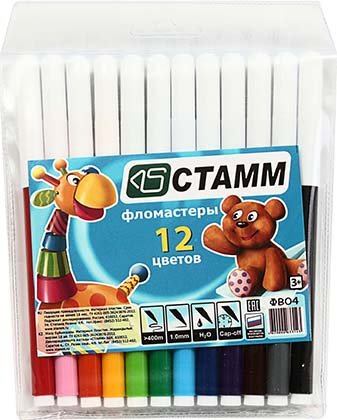 Фломастеры «Веселые игрушки», 12 цветов, толщина линии 1 мм, вентилируемый колпачок