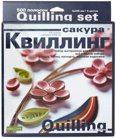 Набор для квиллинга, 500 полосок, 5*295 мм, 5 цветов, «Сакура»