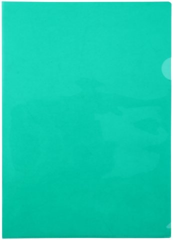 Папка-уголок пластиковая OfficeSpace А4, толщина пластика 0,15 мм, прозрачная зеленая