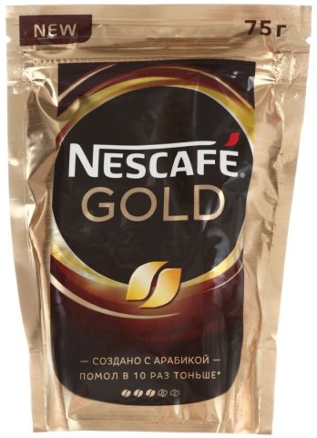 Кофе молотый в растворимом Nescafe Gold , 75 г, в пакете